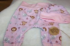 Mode für die Kleinsten Babyset Pumphose+Mütze gr 56/62/68-tiere