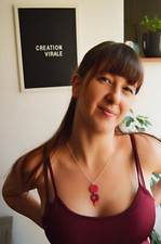 Halskette Edelstahl und Leder.