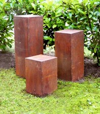 Rostsäule Edelrost Säule schlicht Dekoration Garten Rost Metallsäule