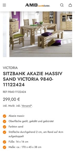 Sitzbank bank akazie massiv - bank,