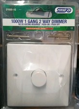 1 GANG 2-WEGE 1000 WATT WEISS WAND LICHTSCHALTER OHNE ENTWERTUNG DIMMER D1000-1G SELE
