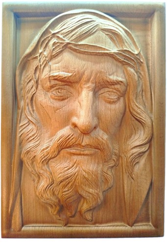 Holzrelief jesus christus kopf - christus,