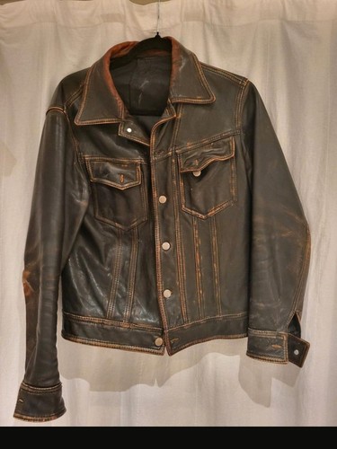 Nudie jeans jacke leder - leder, braun