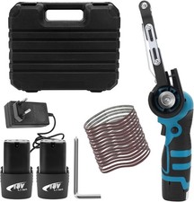 WODHMIEY Bandschleifer, 16,8 V Lithium-Akku, 7000 U/min, 15 Schleifbänder