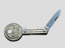 Top-Seltenes Figürliches Werbe-Taschenmesser "BKS ZYLINDERSCHLÜSSEL" Werbung
