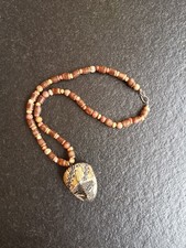 Kette Holzperlen afrikanische Maske