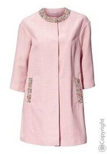 Heine Kurzmantel Gr. 38 42 44 46 rosé rosa Mantel mit Schmucksteinen NEU