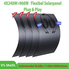 960W Flexibel Solarpanel Solarmodule Kit solaranlage Mono Wohnmobil Boot RV Balk