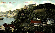Rathen Sachsen Sächsische Schweiz 1920 Basteifelsen Mönch mit Stempel Arnsdorf