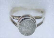 RARITÄT RING Gr18 echter GIBEON METEORIT 925 Sterling Silber **11x10mm**