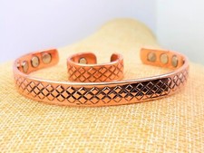 Magnetisches reines Kupfer verstellbares Armband Ring Set mit 6 hochwertigen Magneten