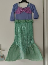 Arielle Kostüm mit Perücke + Haarspange 140