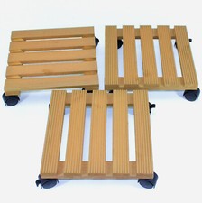 3x Pflanzenroller Holz 29x29cm