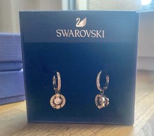 Swarovski Ohrringe Hänger Roségold mit breitem Steg