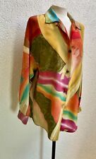 Dun Marcello, hand painted Seiden-Langhemd, 100% Silk, made in Nepal,