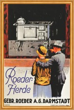 Roeder-Herde Darmstadt Ofen Kochmaschine Küche Kunstdruck Reklame A2 41 Gerahmt
