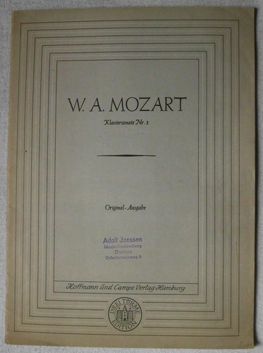 Notenheft a mozart - w., a.
