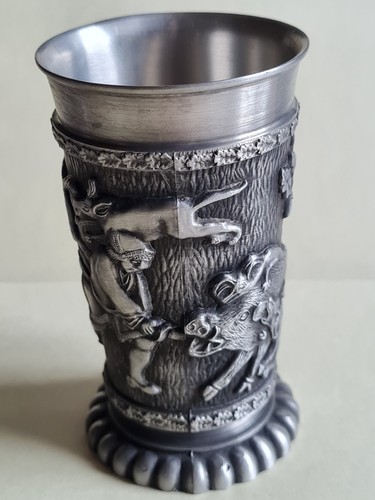 Zinnbecher mit jagdmotive - zinnbecher, jagdmotive,