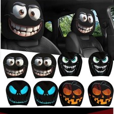 2 x Lustige Cartoon Auto Kopfstützen Maske mit Humorvollem Gesicht for Halloween