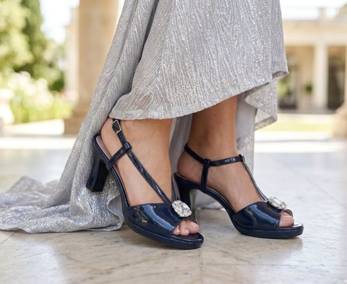 Elegante damen sandalen blau - elegante,