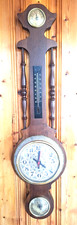 Wetterstation, Eiche rustikal mit Thermometer, Barometer, Hygrometer u. Uhr