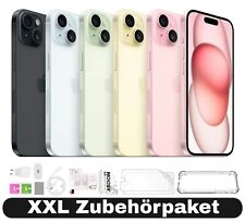 Apple iPhone 15 - 128 256 512GB - Spacegrau Blau Rose Grün -XXL Starterset
