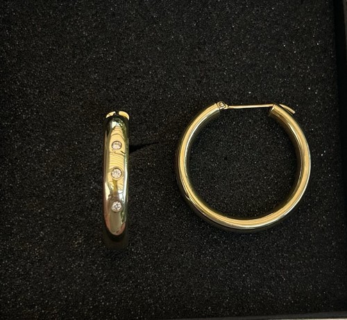14k gelbgold creolen ohrringe - gelbgold,