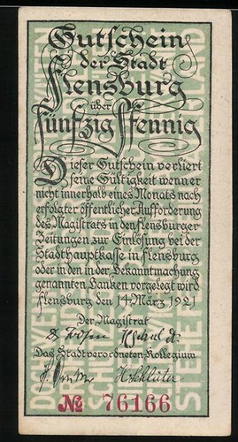 Notgeld flensburg 1920 - 1920,, 50