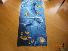 Dreams Frottee Strandtuch Duschtuch blau mit Delphin 140 x 70 cm