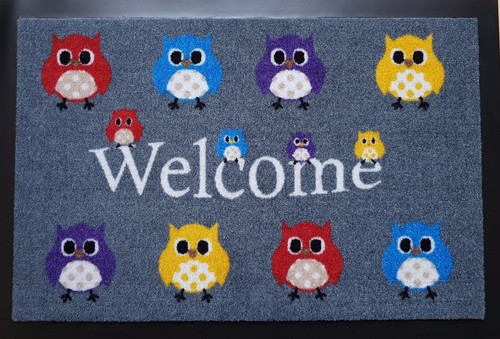 Fußmatte eulen welcome owl - fußmatte,