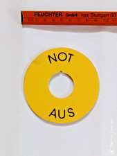 Schild Not Aus  gelb Schild