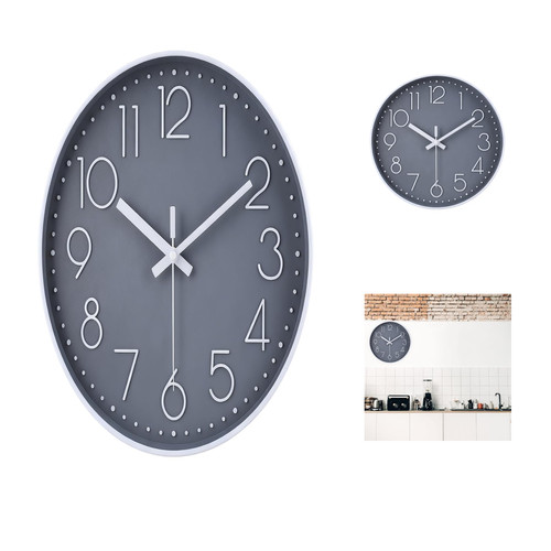 Funk wanduhr 30cm grau funkuhr - wanduhr,