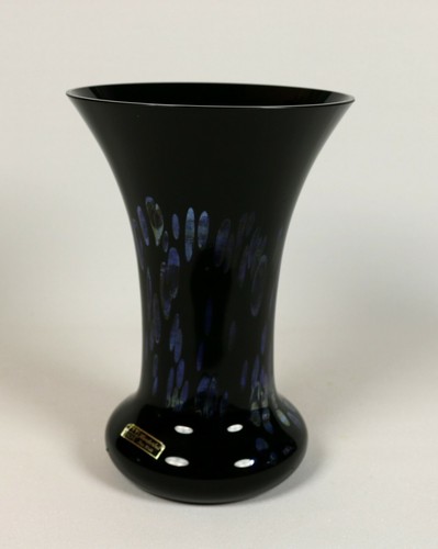 Eisch schwarzglas vase - eisch, mit