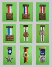 9 Medaillen Orden Plaketten Volkswandern Volkslauf Volksmarsch 1972-1974 Nr. 03