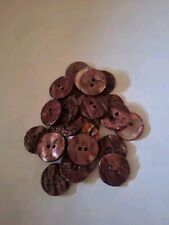 10 echte Perlmutt Muschel Knöpfe farbig rötlich schimmernd ca. 23 mm Konvolut