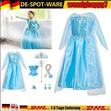 Halloween Mädchen Eiskönigin Prinzessin Elsa Cosplay KleidParty Karneval Kostüme