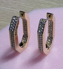 Swarovski Creolen Dextra M, Achteckform, Goldlegierungsschicht