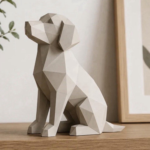 Geometrische hund skulptur - geometrische,