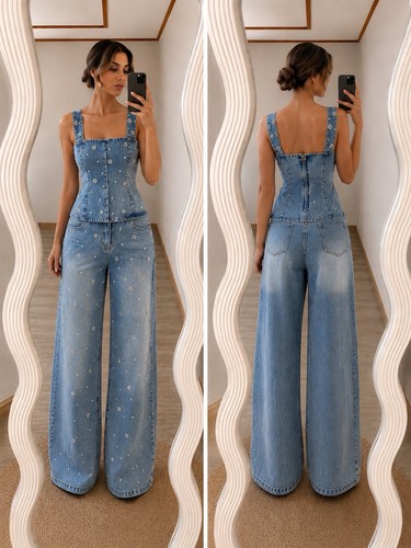 Jeans zweiteilig stoff - jeans,