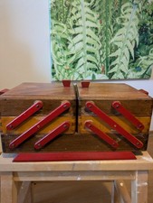  Altes Schätzchen, Vintage massiv Buchenholz Nähkasten, 50er Jahre, 