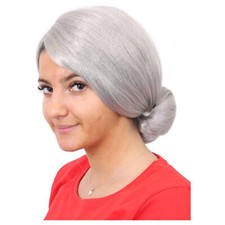 GRAUE ALTE DAME PERÜCKE MIT