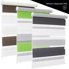 Duo-Rollo Doppelrollo TRIO Fensterrollo Klemmfix ohne Bohren Zebra ROLLMAXXX®