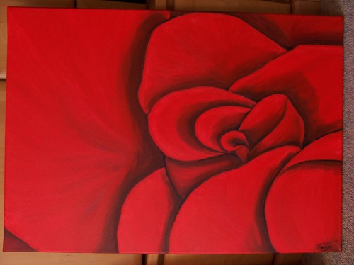 Original gemälde rote rose - original,