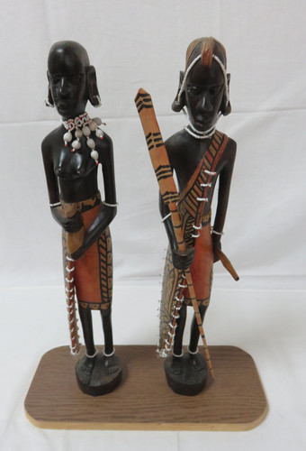 Kriegerpaar massai afrika holz - massai,
