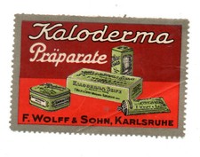 Werbemarke Vignette, Kaloderma Präperate F. Wolff & Sohn Karlsruhe, Seife, Dose