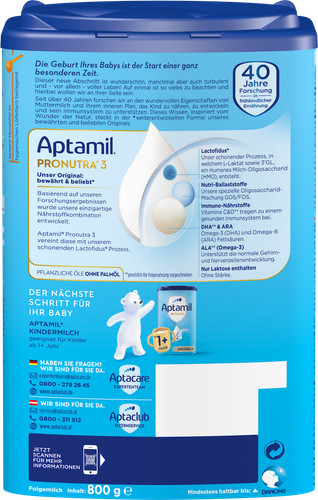 Aptamil pronutra folgemilch - aptamil, 3