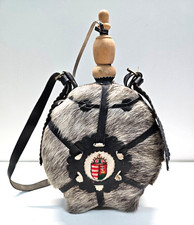Br) Feldflasche mit Fellbezug Trinkflasche Hirtenflasche