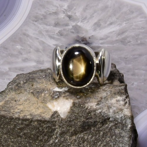 Schwarzer stern saphir ring - saphir,