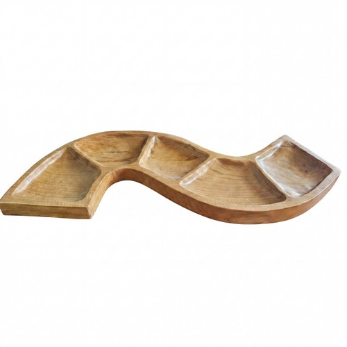 Snackschale teak holz form - teak, s-form