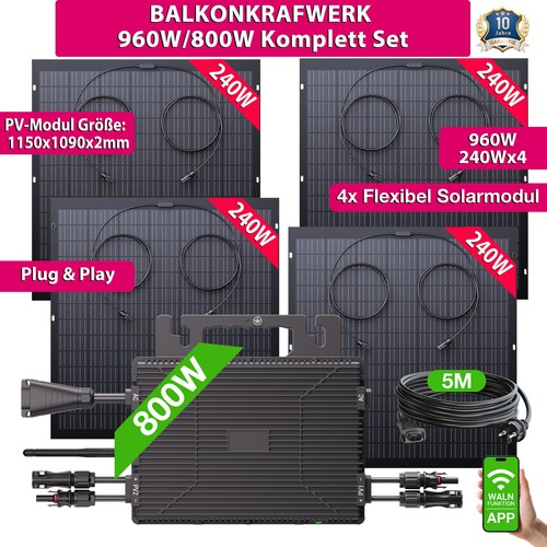 Balkonkraftwerk 960w - balkonkraftwerk, 960w(240w*4)